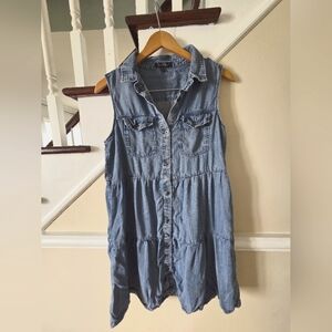 Denim Sleeveless Button-Down Dress